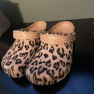Brand new cheetah print crocs